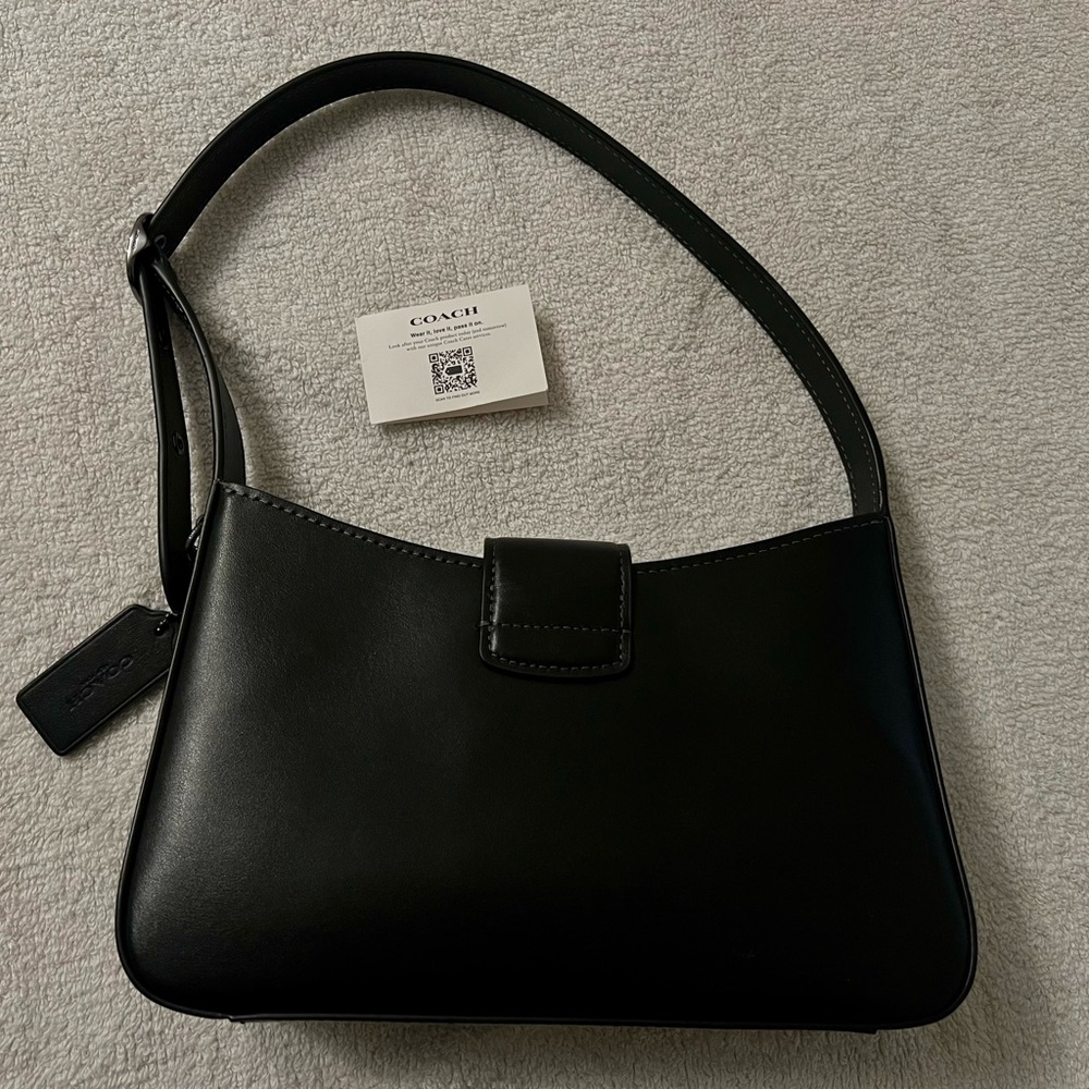 Coach Eliza Black Leather Shoulder Bag - Picture 6 of 15